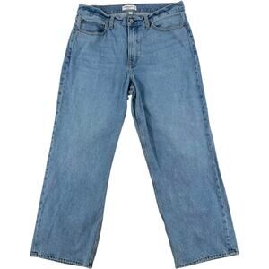 Abercrombie & Fitch Curve Love Slouchy Jean Mid Rise Blue Denim Womens 32R